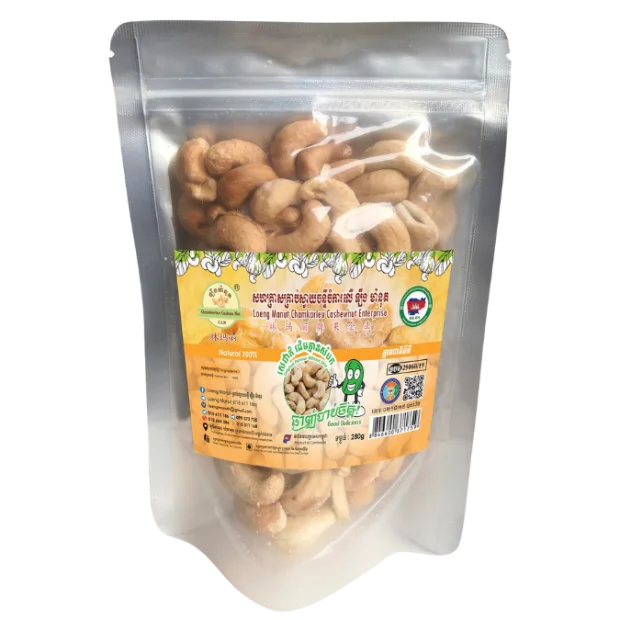 Roasted cashews without skin, 280g pouch